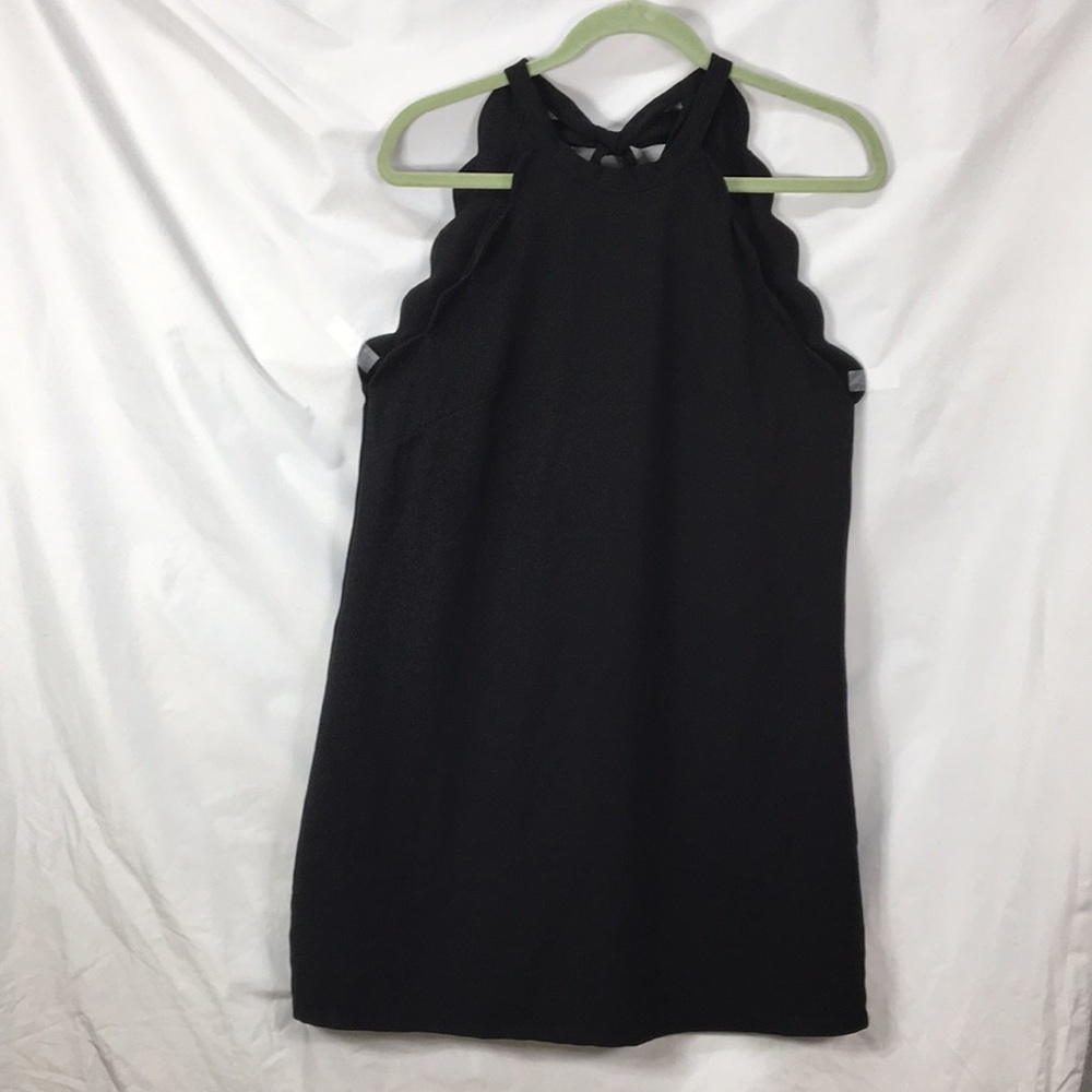 Vanilla Bay A-Line Scalloped Sleeveless Black Dress Size M EXCELLENT Condition